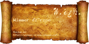 Wimmer Örzse névjegykártya